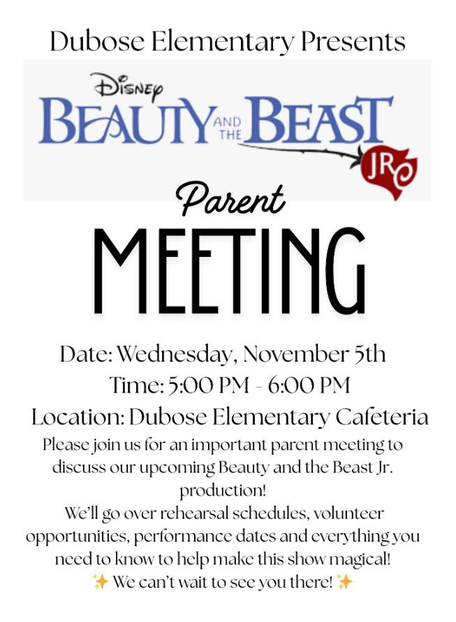 Beauty and the Beast Parent Meeting